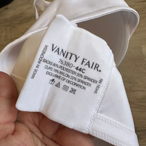 Vanity Fair Beauty Back Smoothing Full-Figure Contour Bra 76380 White 44C NEW - Picture 8 of 11